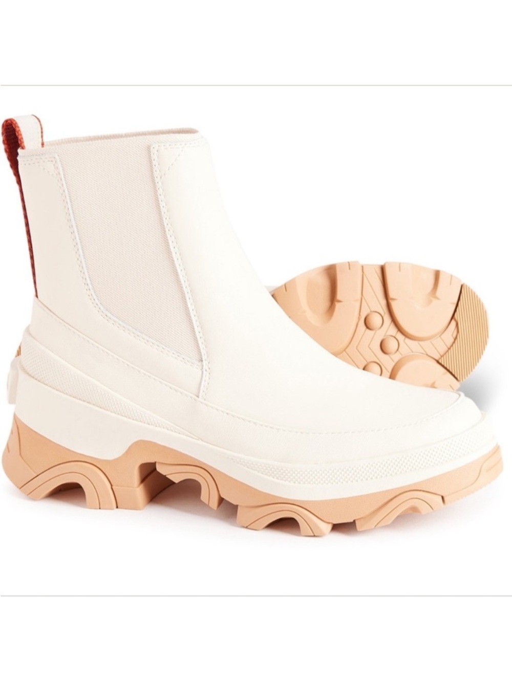 Sorel Brex NL4303 Women’s Cream Chelsea Boot with Tan Lug Sole